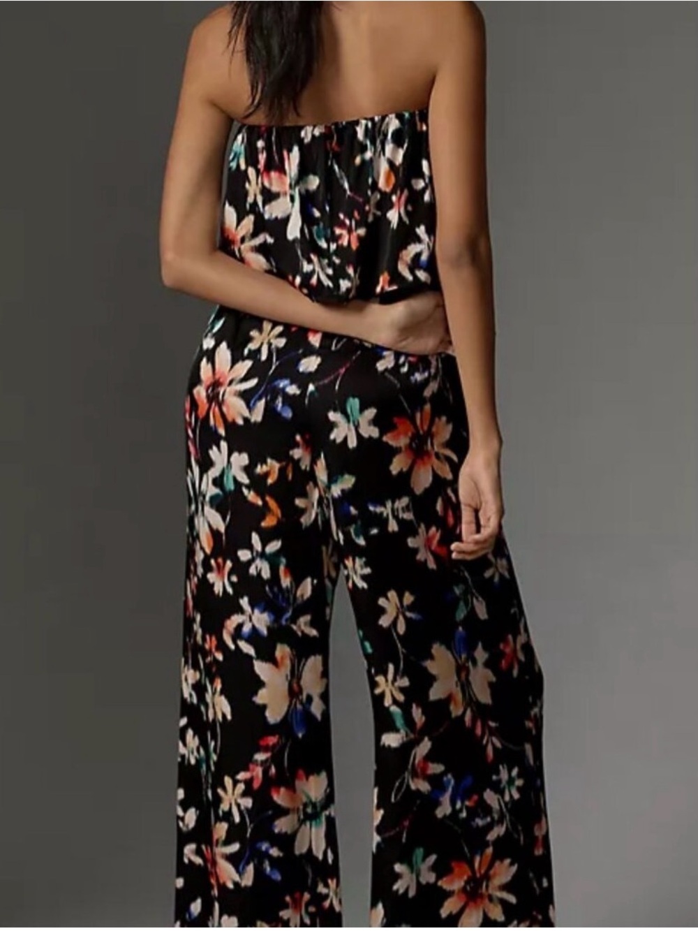 Anthropologie Corey Lynn Calter Strapless Jumpsuit  - Black floral NWT